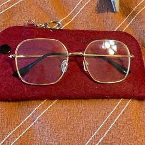 Gold frame blue light glasses